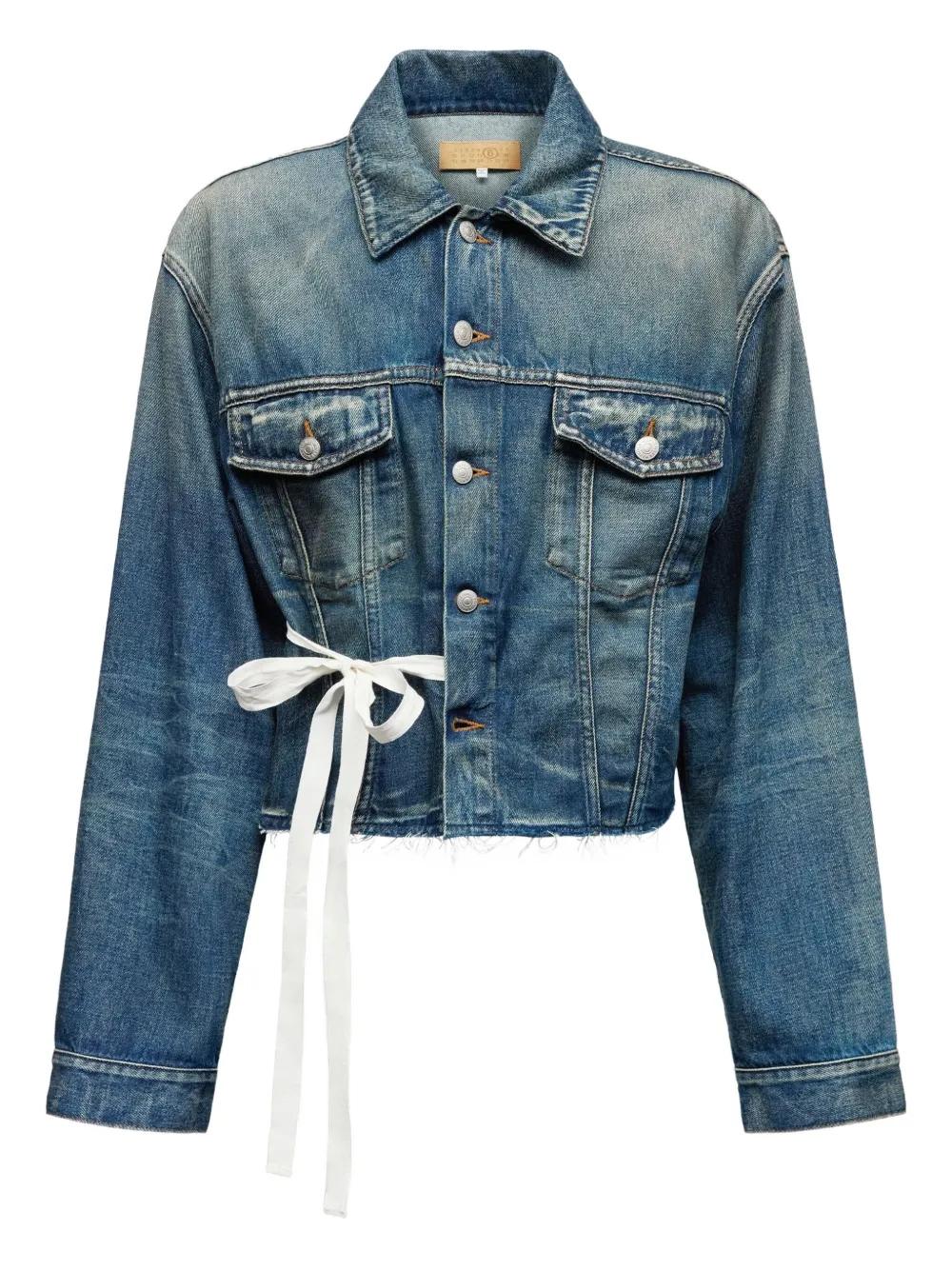 

Джинсовая куртка с поясом MM6 Maison Margiela, синий