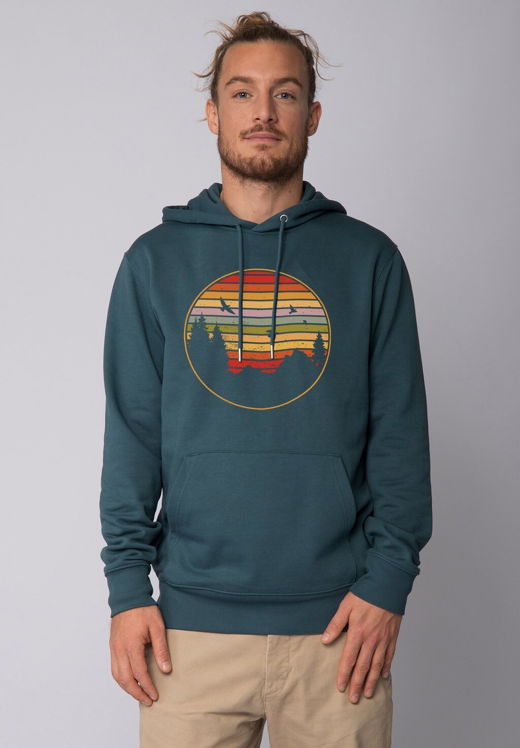 

Толстовка с капюшоном SUNSET BERGE TANNEN watapparel, бирюзовый