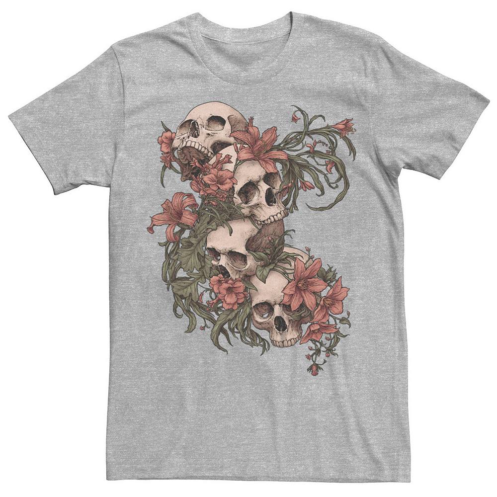 

Мужская футболка с рисунком Garden of Skulls Flowers Licensed Character, цвет Athletic Heather