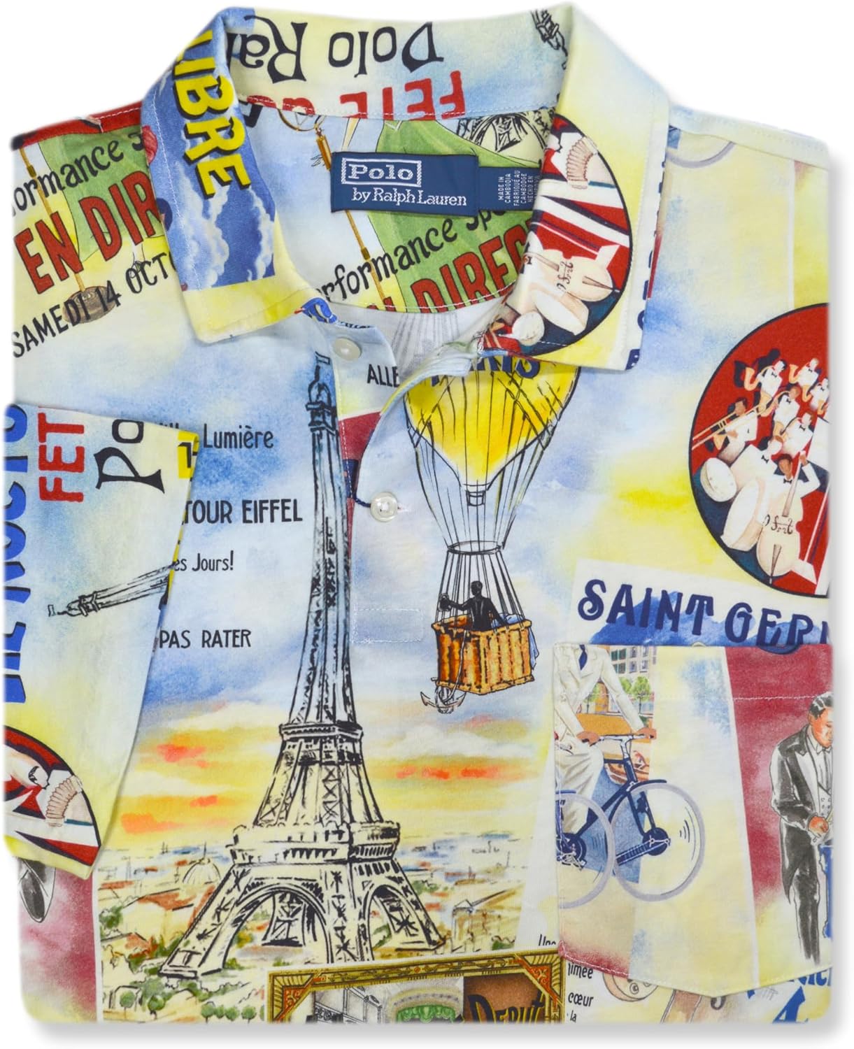 

Рубашка-поло мягкой вязки с принтом Polo Ralph Lauren Jazz Fin de Siècle Paris, бежевый мульти, Beige Multi