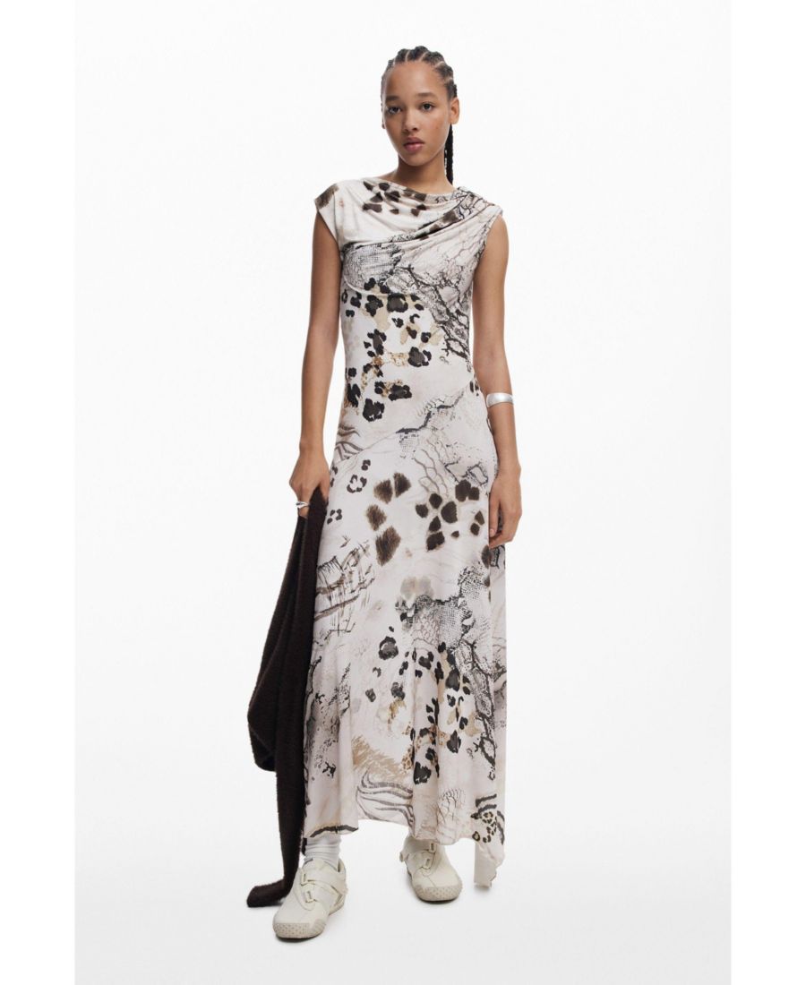 

Женское платье с анималистическим принтом Desigual, Medium beige