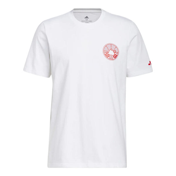 

Футболка Men's adidas Harden Dynasty Logo Printing Round Neck Pullover Short Sleeve White T-Shirt, белый