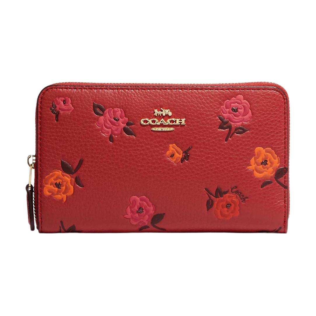 

COACH Кожаный кошелек-клатч на молнии среднего размера