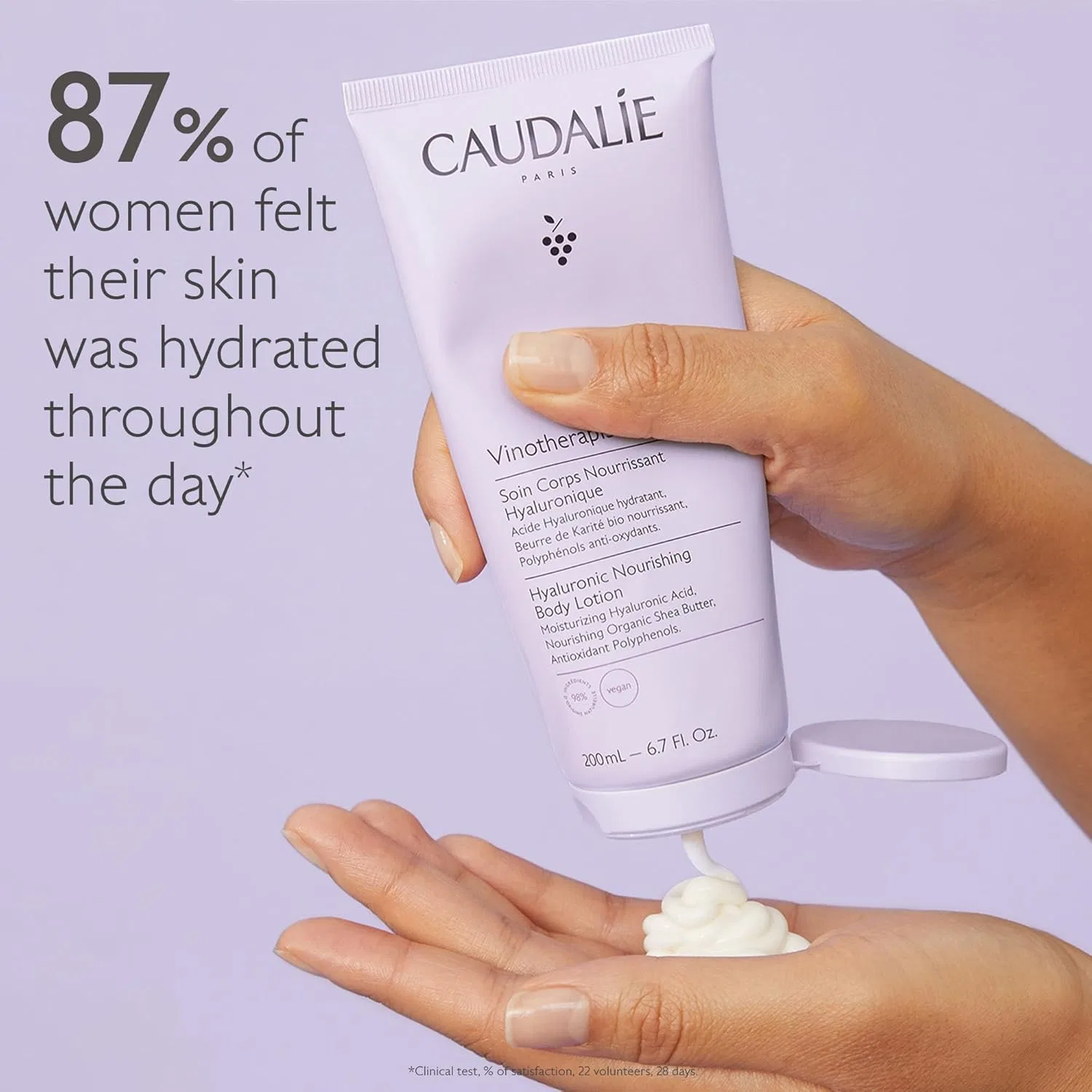 Лосьон для тела увлажняющий Caudalie с гиалуроновой кислотой 200 мл — фото 2