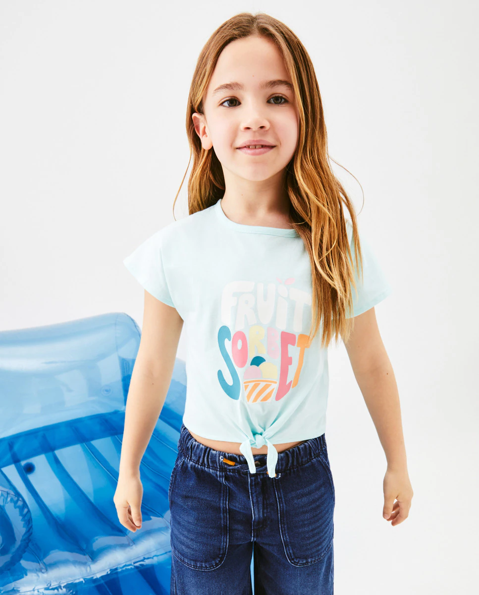 

Футболка для девочки без рукавов с узлом Kids El Corte Inglés, синий