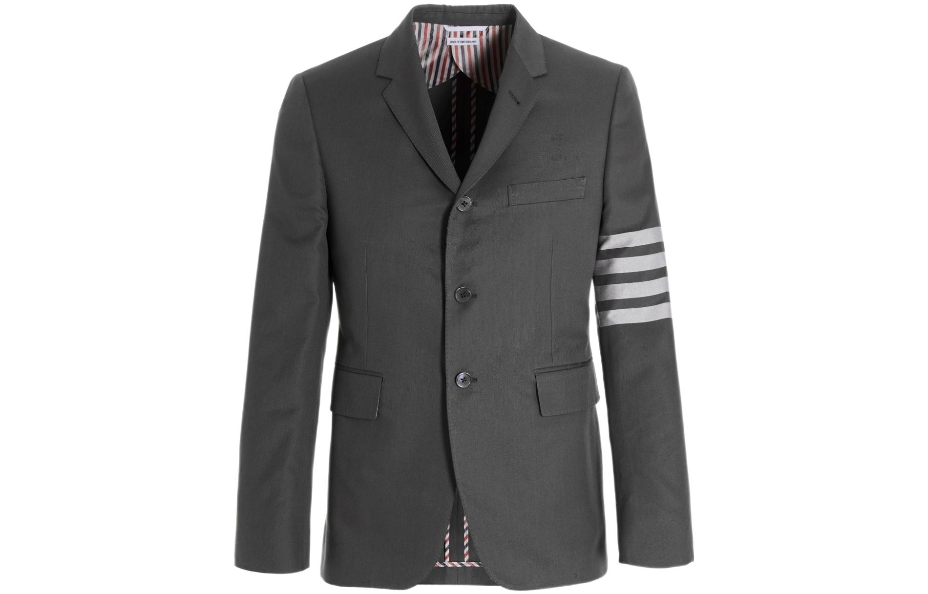 

Однобортный блейзер 4 Bar THOM BROWNE, серый