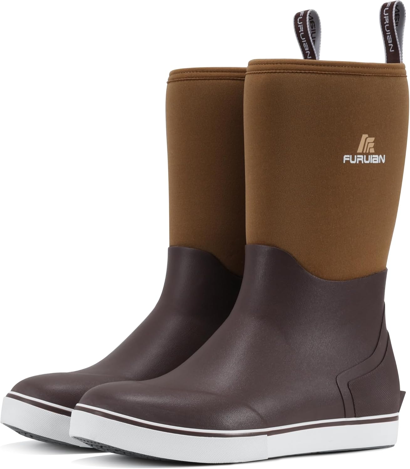 

Мужские ботинки Furuian, ботинки до середины голени, рыболовные резиновые ботинки для мужчин, водонепроницаемые ботинки, долговечные противоскользящие дождевые ботинки, Coffee