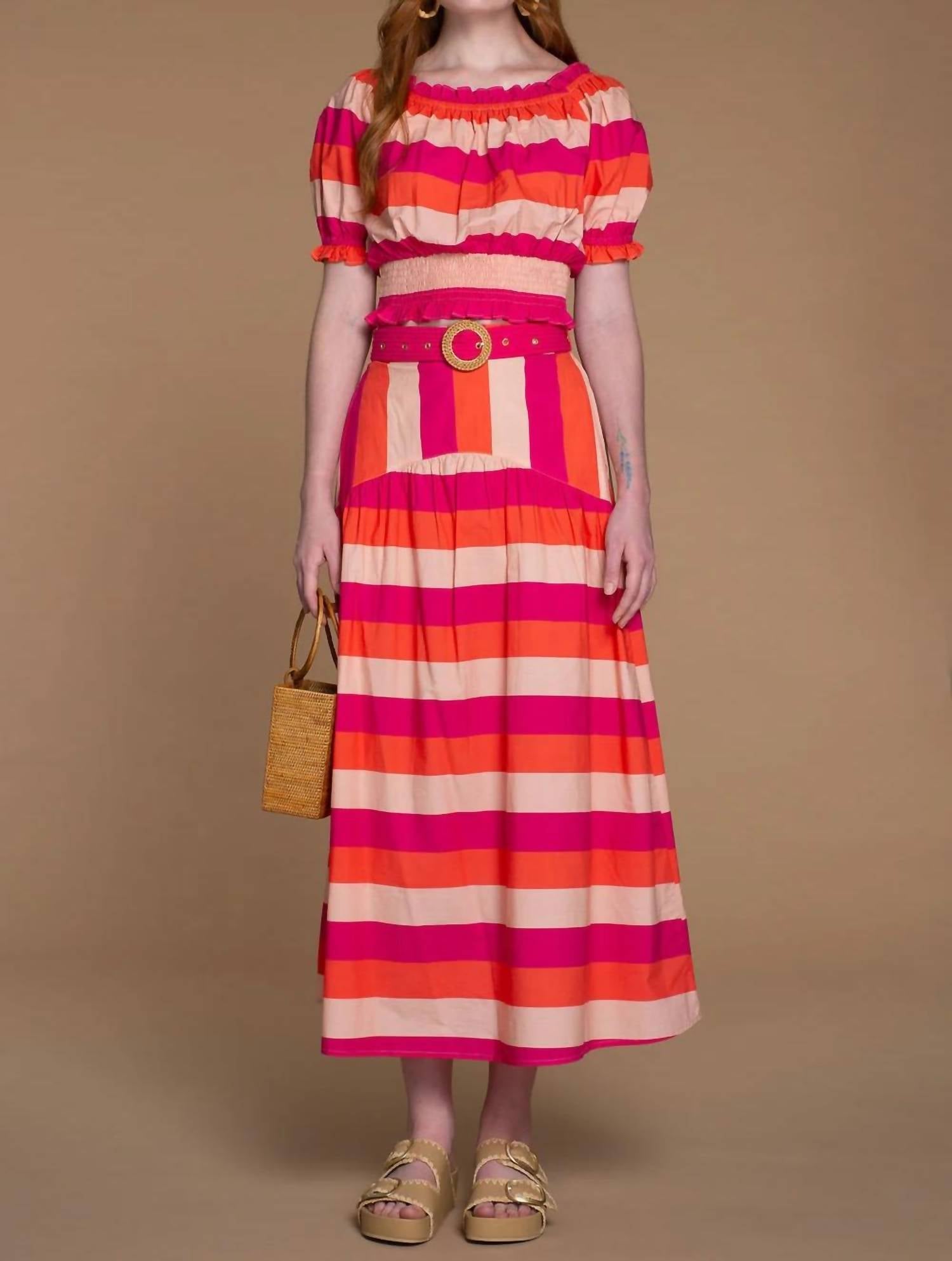 

Юбка Phoebe в полоску Bellini Olivia James the Label, цвет bellini stripe