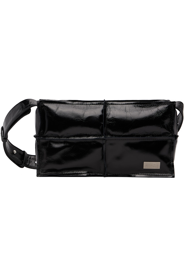 

Миниатюрная сумка из мятой кожи Mm6 Maison Margiela, черный