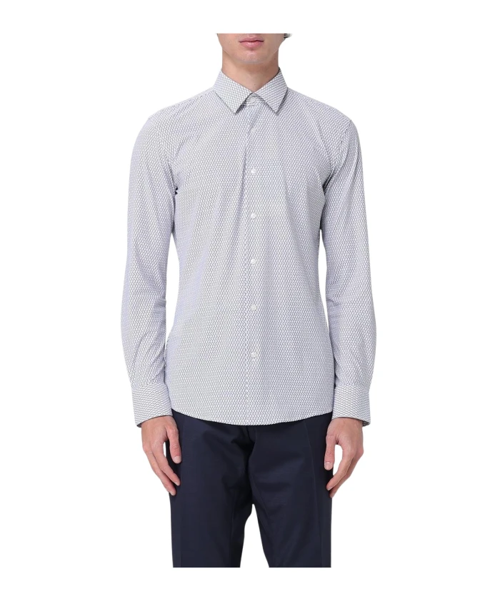 

Рубашка приталенного кроя с геометрическим узором Hugo, белый