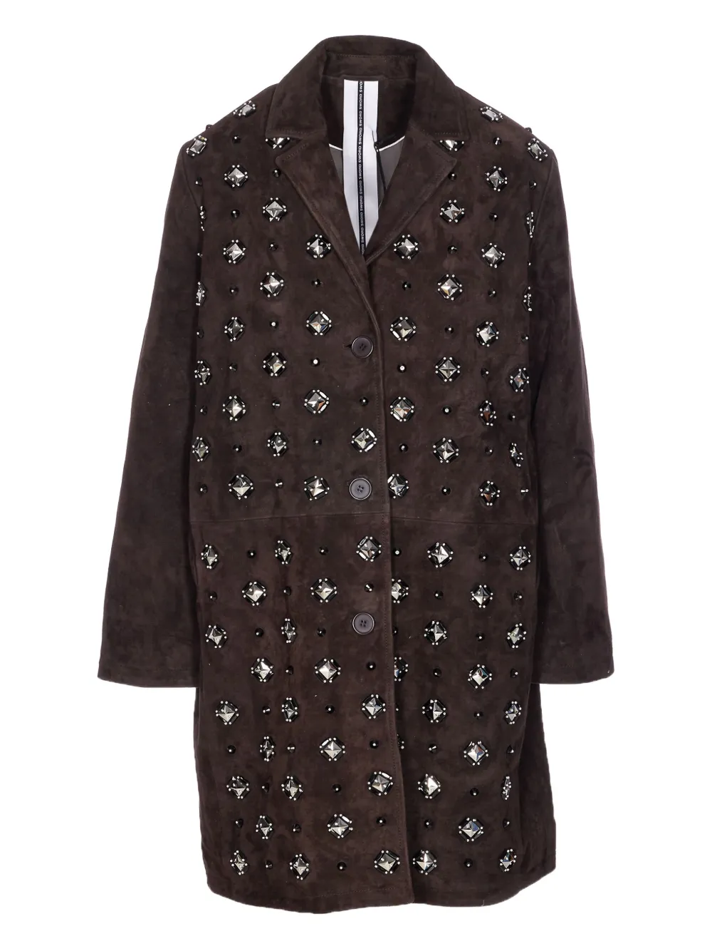 

Замшевое пальто с кристаллами Sword, коричневый