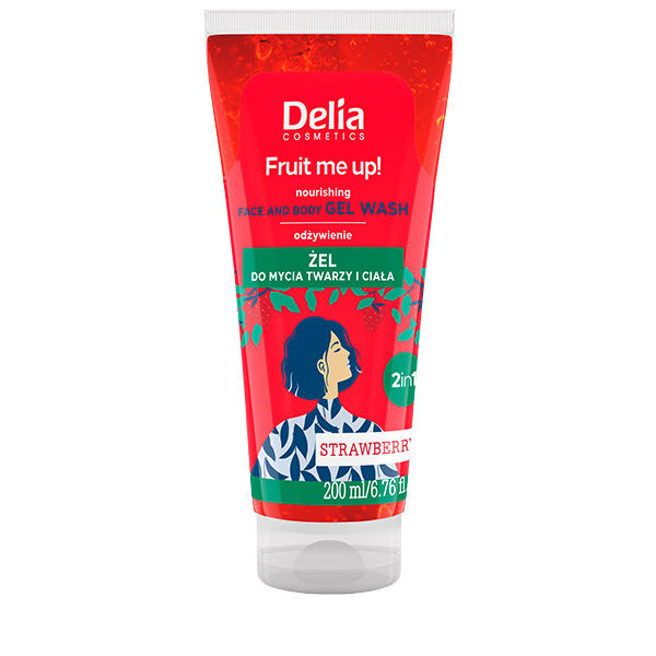 

Питательный гель для мытья лица и тела клубника, 200 мл Delia Fruit me up!