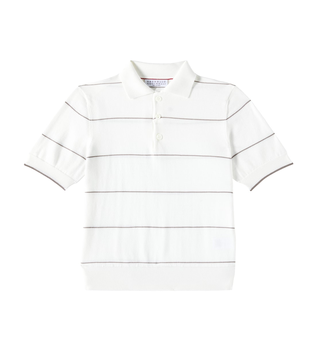

Рубашка-поло из хлопкового джерси Brunello Cucinelli Kids, Panama+Corteccia
