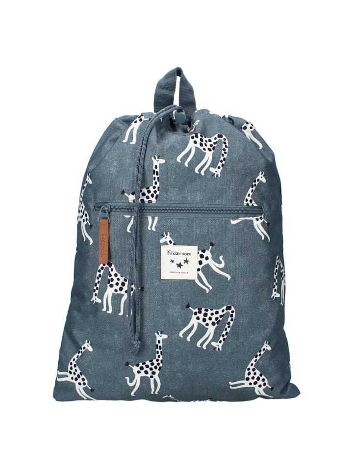 

COFI 1453 Спортивная сумка Kidzroom с принтом жирафов по всей поверхности, синего цвета, для мальчиков и девочек