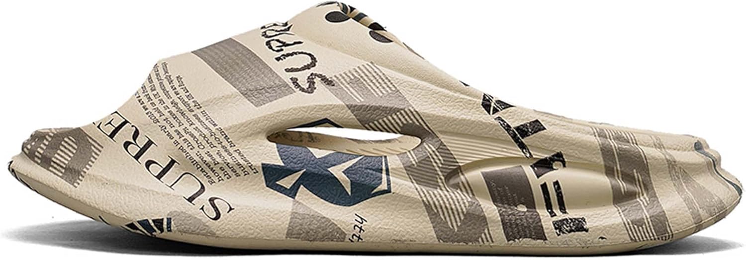 

Мужские нескользящие тапочки с толстым дном и принтом, однослойные, для лета, быстро сохнущие для душа Generic, хаки