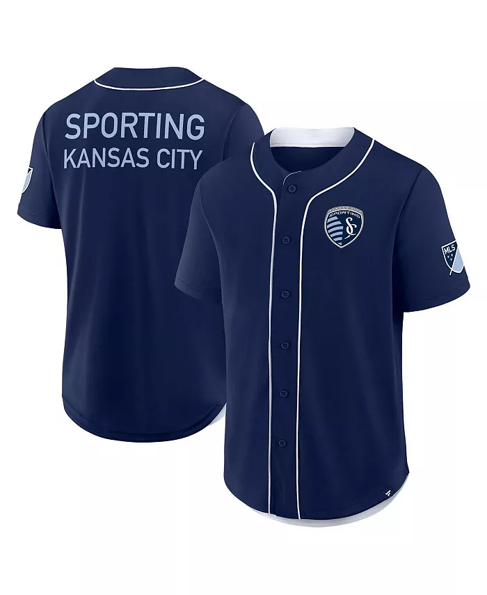 

Мужская бейсбольная футболка Injury Time Sporting Kansas City в синем цвете Fanatics