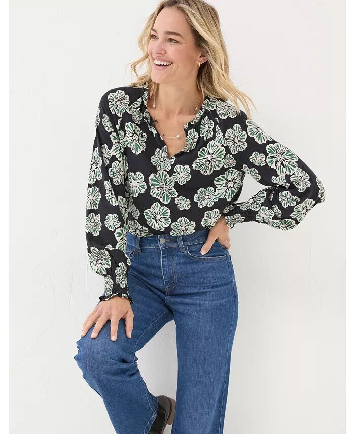 

Женский топ Florence Spaced Floral FatFace, черный