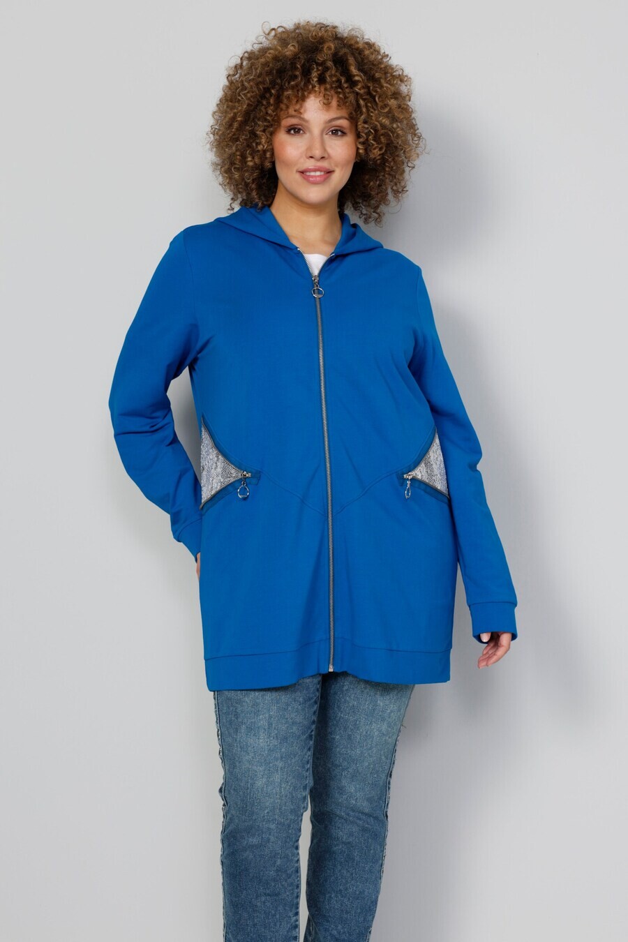 

Толстовка с капюшоном на молнии MIAMODA Zip-Up Hoodie, королевский синий