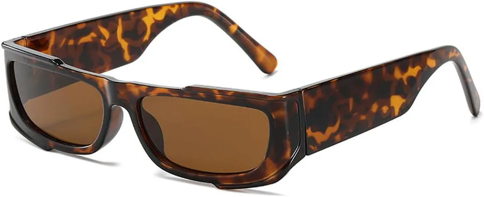 

Винтажные модные солнцезащитные очки для женщин и мужчин, роскошные солнцезащитные очки для женщин в маленькой оправе в стиле панк, двухцветные HVTVTLA, Leopard Tea