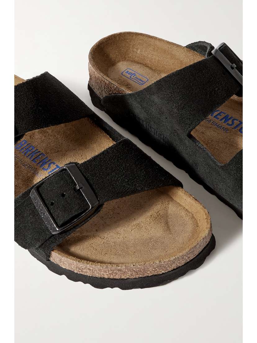 Замшевые сандалии Arizona Birkenstock, черный — фото 4