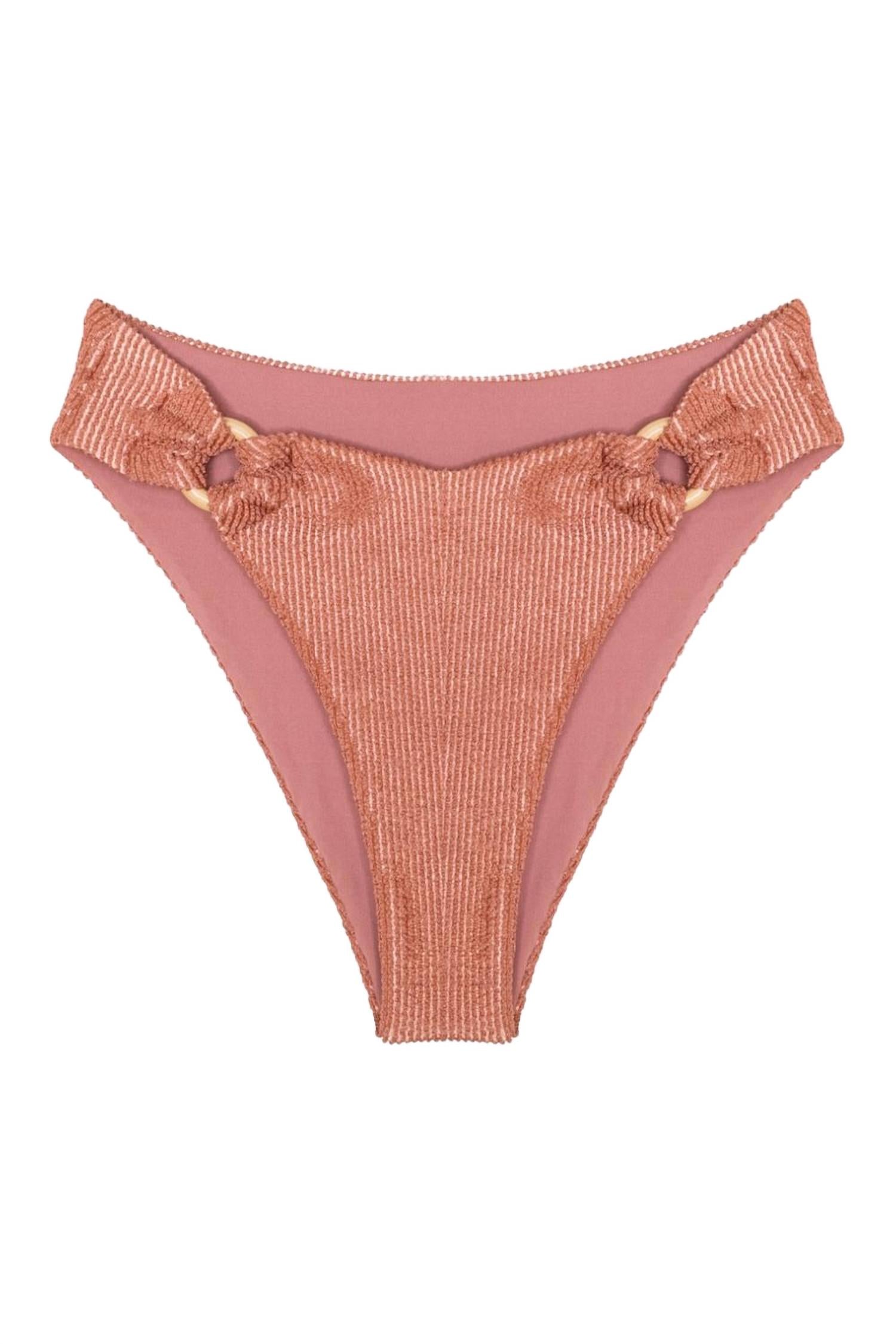 

Ребекка рифленые бикини-трусики с кольцом в цвете блаш SOAH, Blush