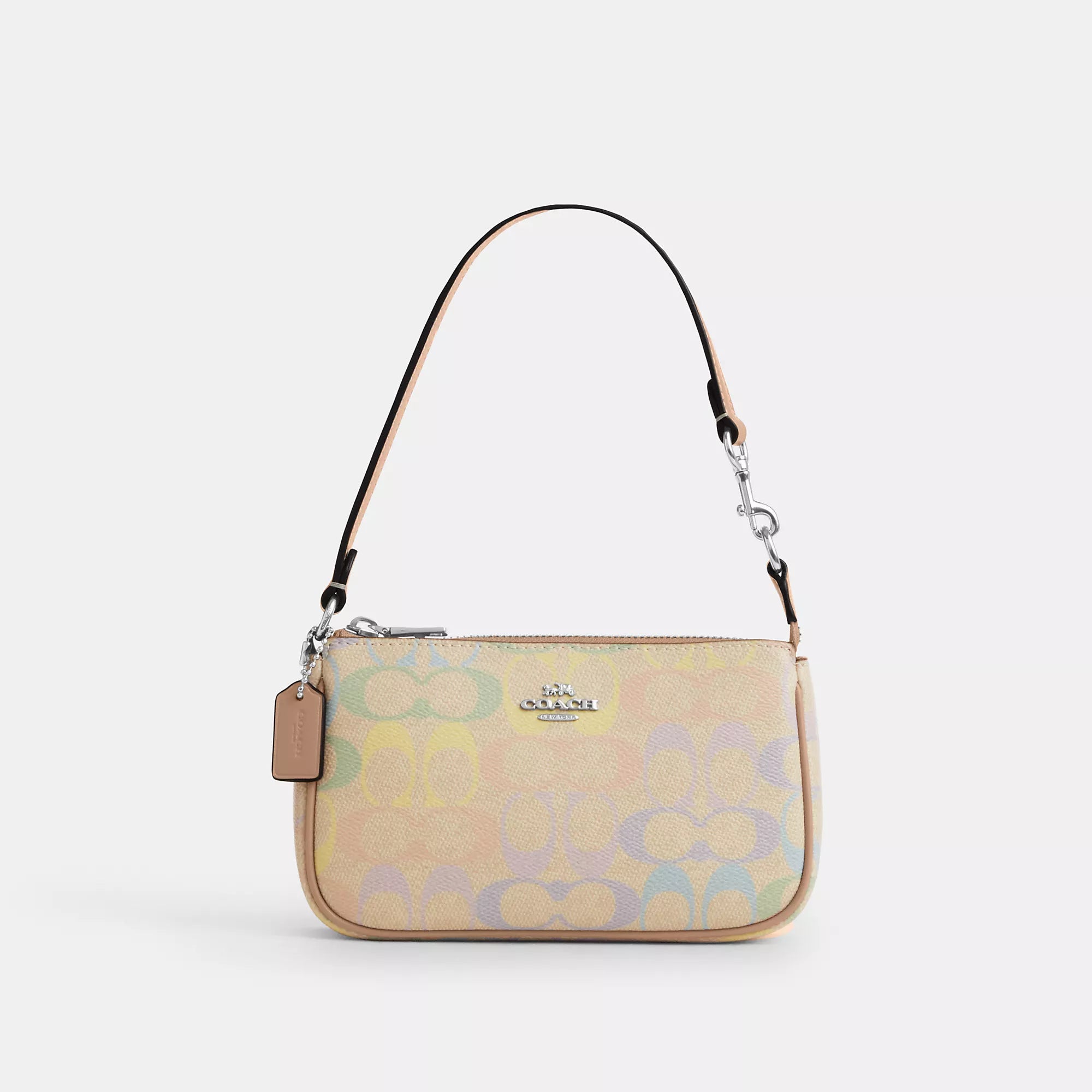 

Coach Outlet Nolita 19 в цвете Rainbow Signature Canvas, серебряный