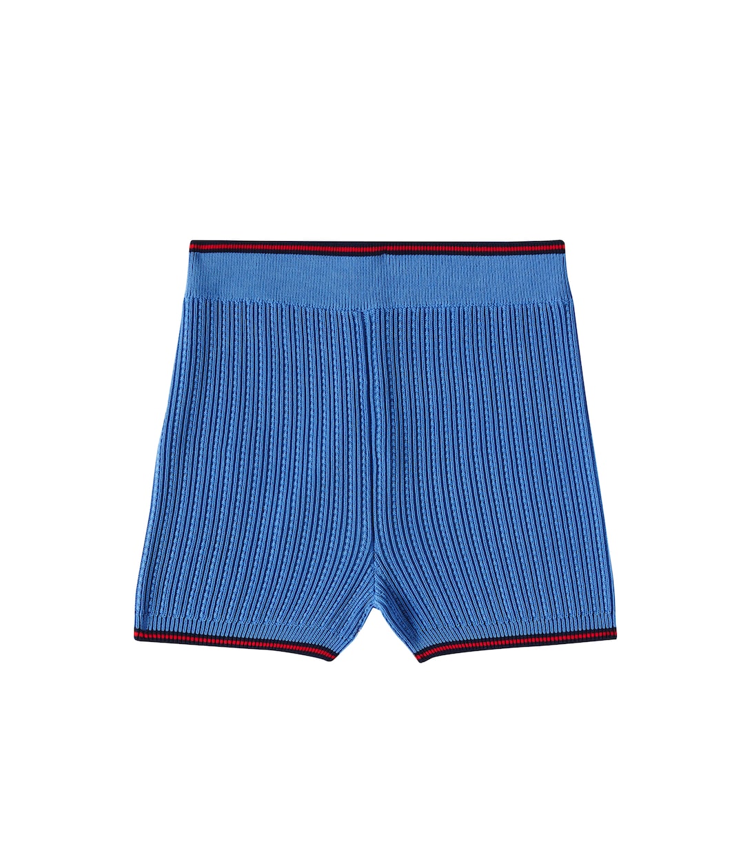 

Вязаные шорты с полосой Web Stripe Gucci Kids, Avio/Blue/Red/Mix