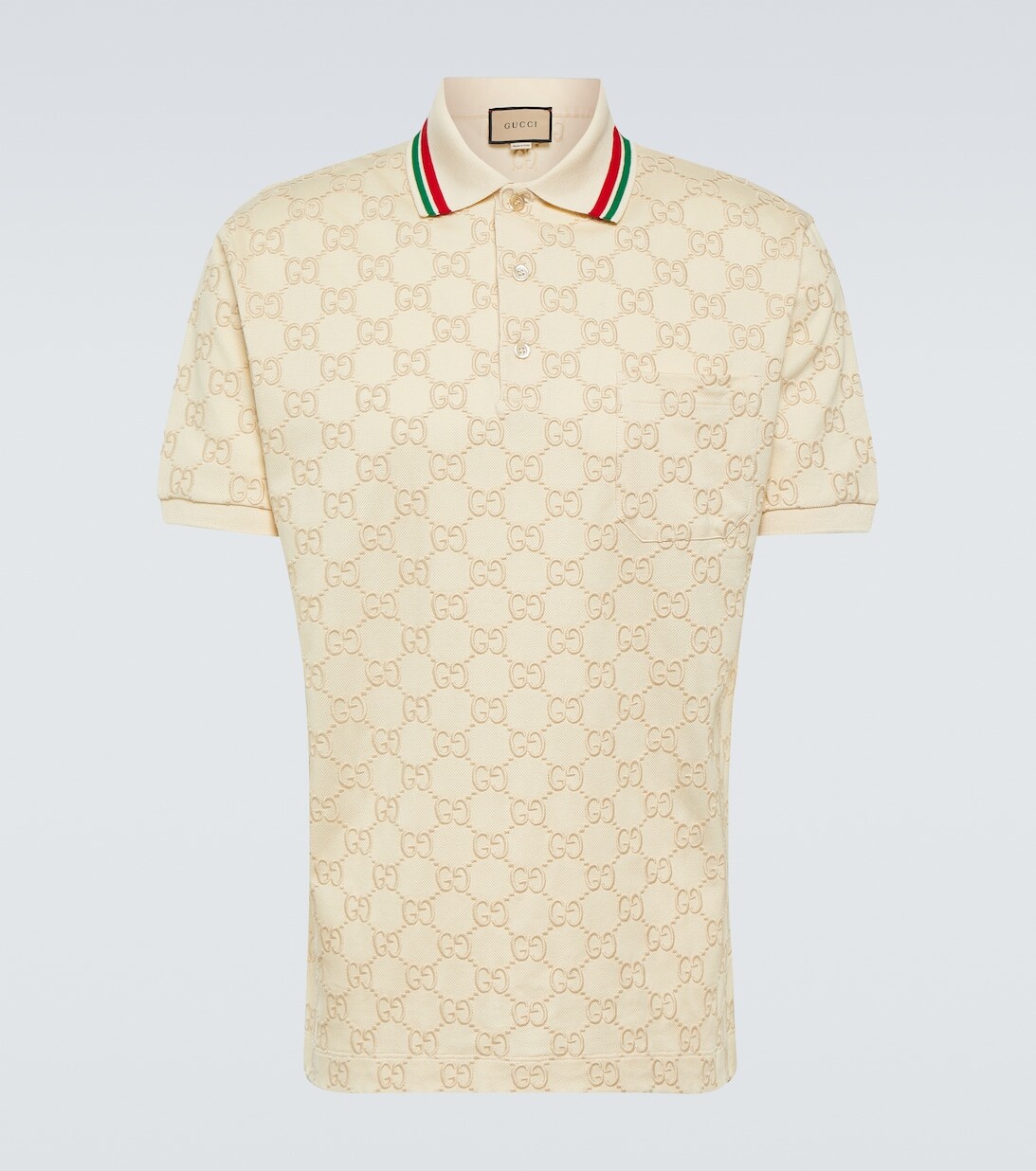 

Рубашка поло с вышивкой GG Gucci, нейтральный