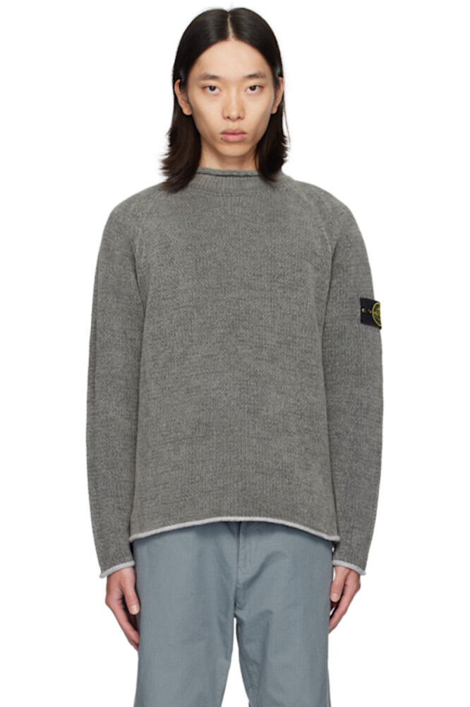 

Серый свитер с воротником-стойкой Stone Island