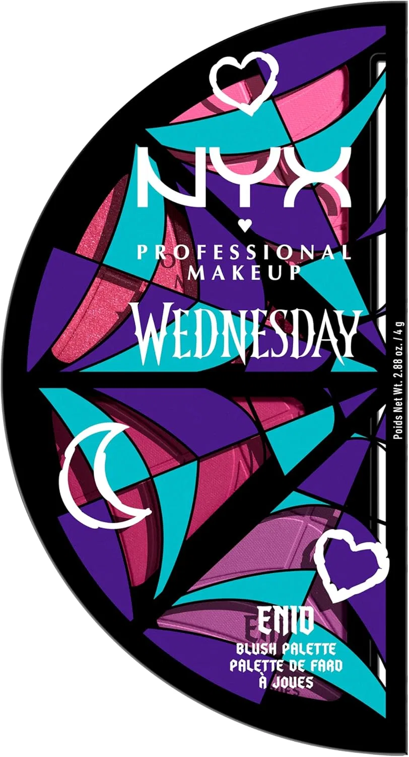 Палетка румян Wednesday Stained Glass NYX Professional Makeup, 4 оттенка, 81.6 г