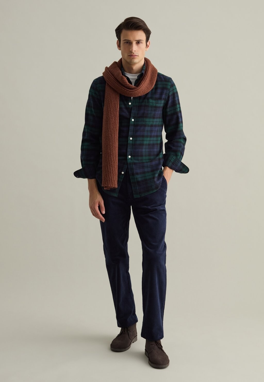 

Рубашка WITH CHECK PATTERN COLLAR PIOMBO, синий