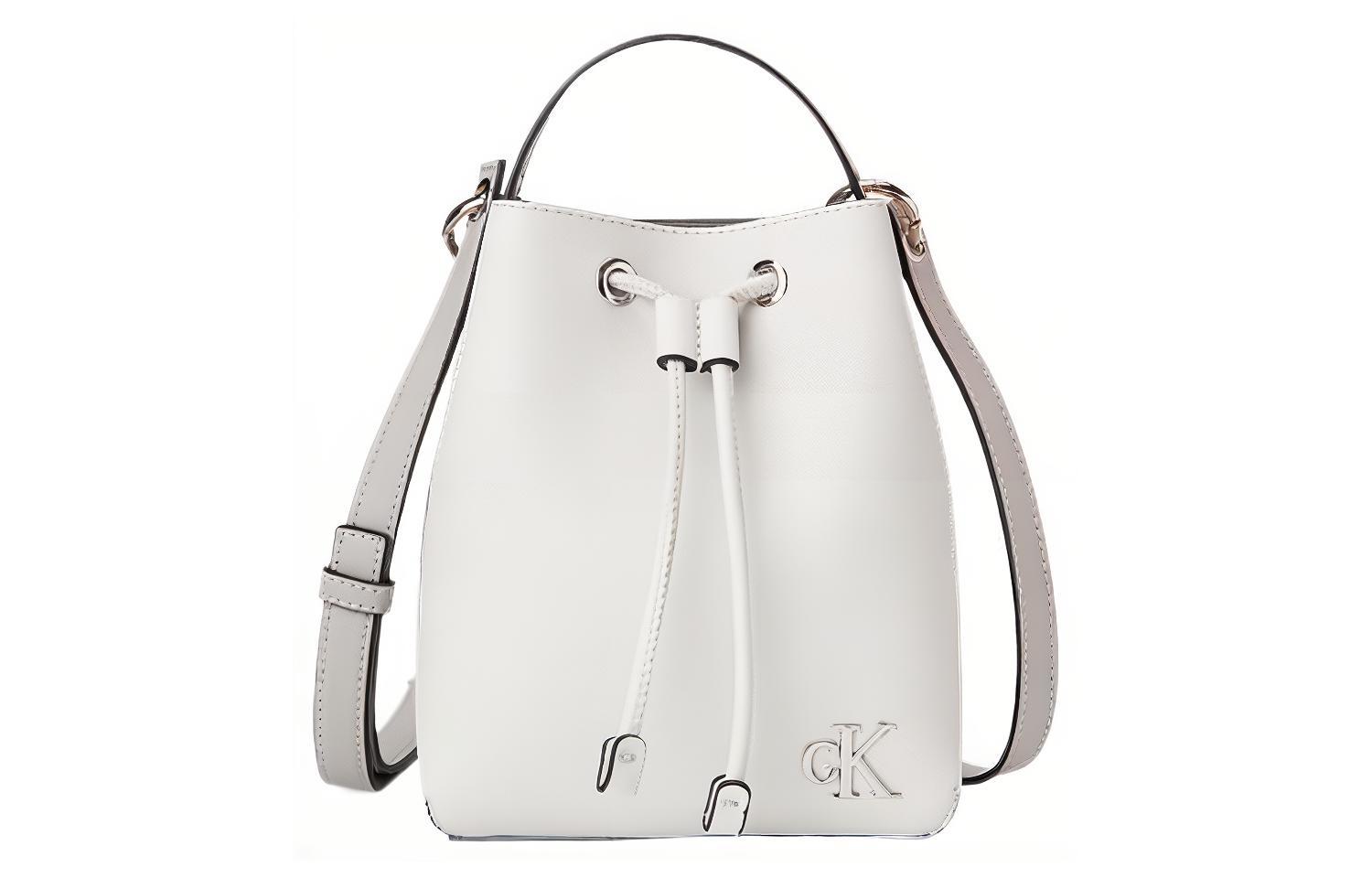 

Calvin Klein Искусственная кожа ведро сумка через плечо средний женский белый, White