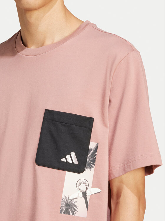 Свободная футболка Lens Elevated Pocket Graphic JJ3927 Adidas, розовый — фото 4