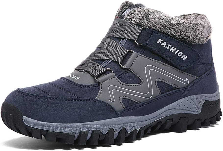 

Мужские зимние уличные ботинки для снега, походов и треккинга, теплые ботинки для скалолазания, средней высоты, с мехом и плюшем, модные на шнуровке Asifn, Grey