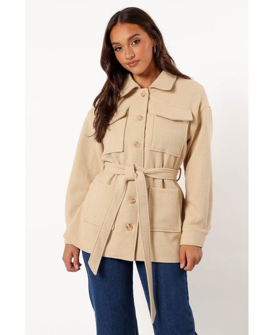 

Женская куртка-рубашка Arlow с завязками спереди Petal and Pup, Cream