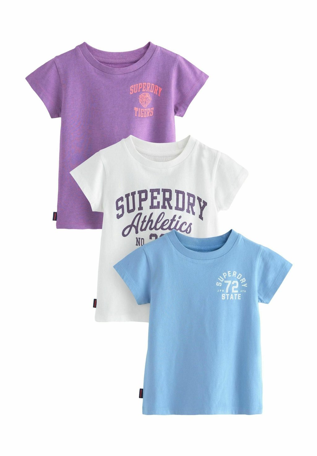 

Футболка с принтом REGULAR FIT Superdry, фиолетовый/белый