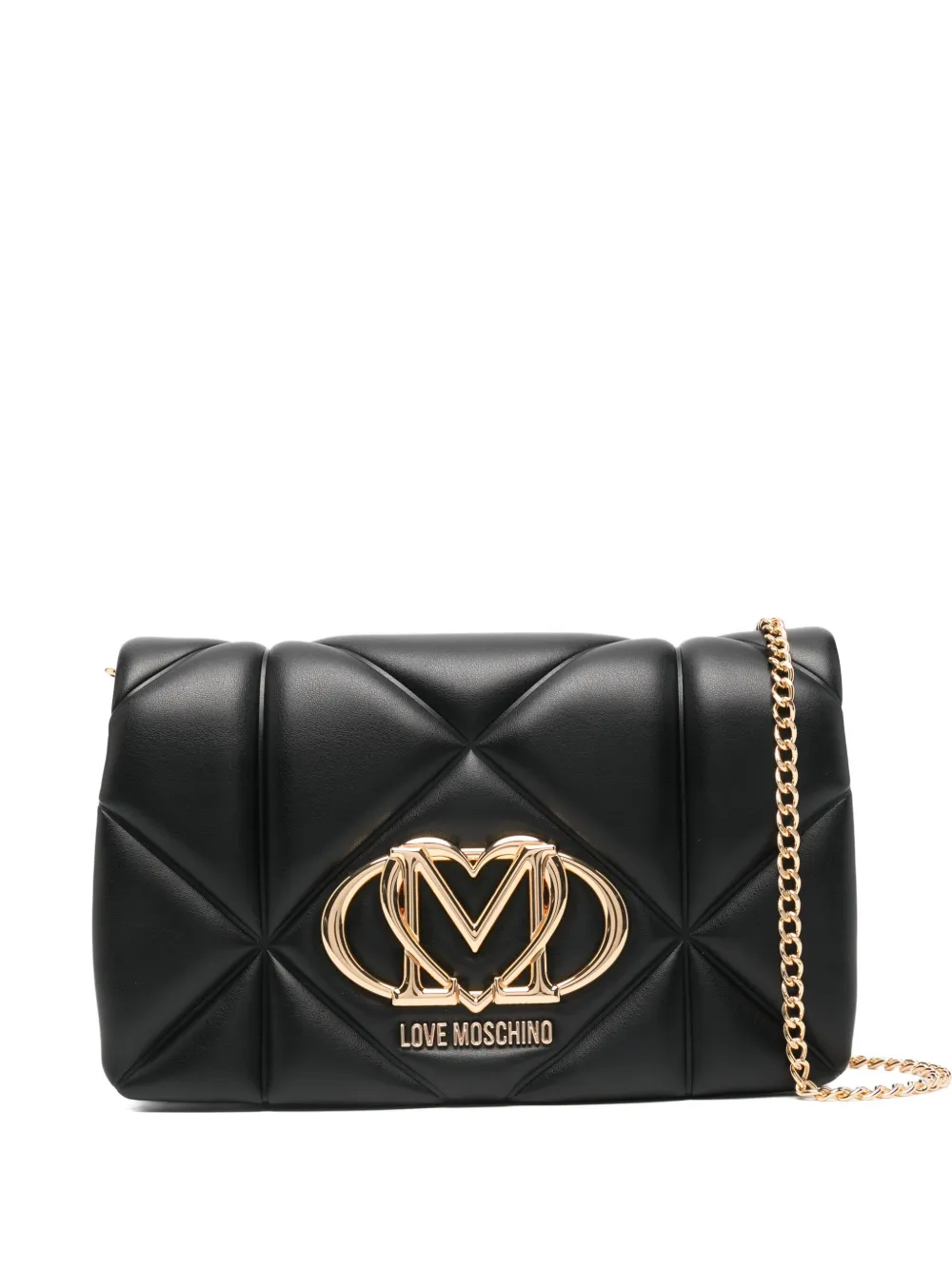 

Стеганая сумка на плечо с логотипом Love Moschino, черный