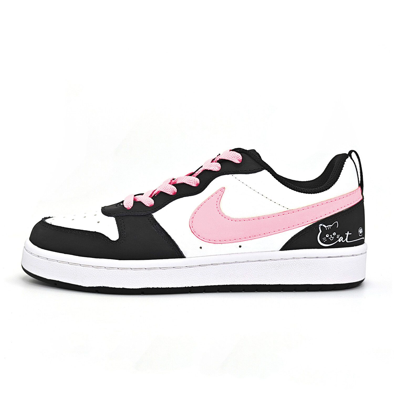 

Кроссовки Nike Court Borough Skateboard Shoes Women's Low-Top Black Pink, Розовый, Кроссовки Nike Court Borough Skateboard Shoes Women's Low-Top Black Pink