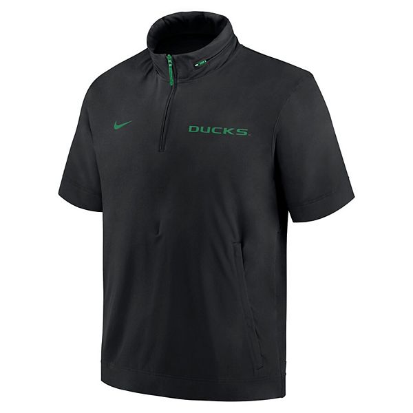 Мужская черная толстовка Oregon Ducks 2024 Sideline Coach с коротким рукавом и полумолнией Nike — фото 3