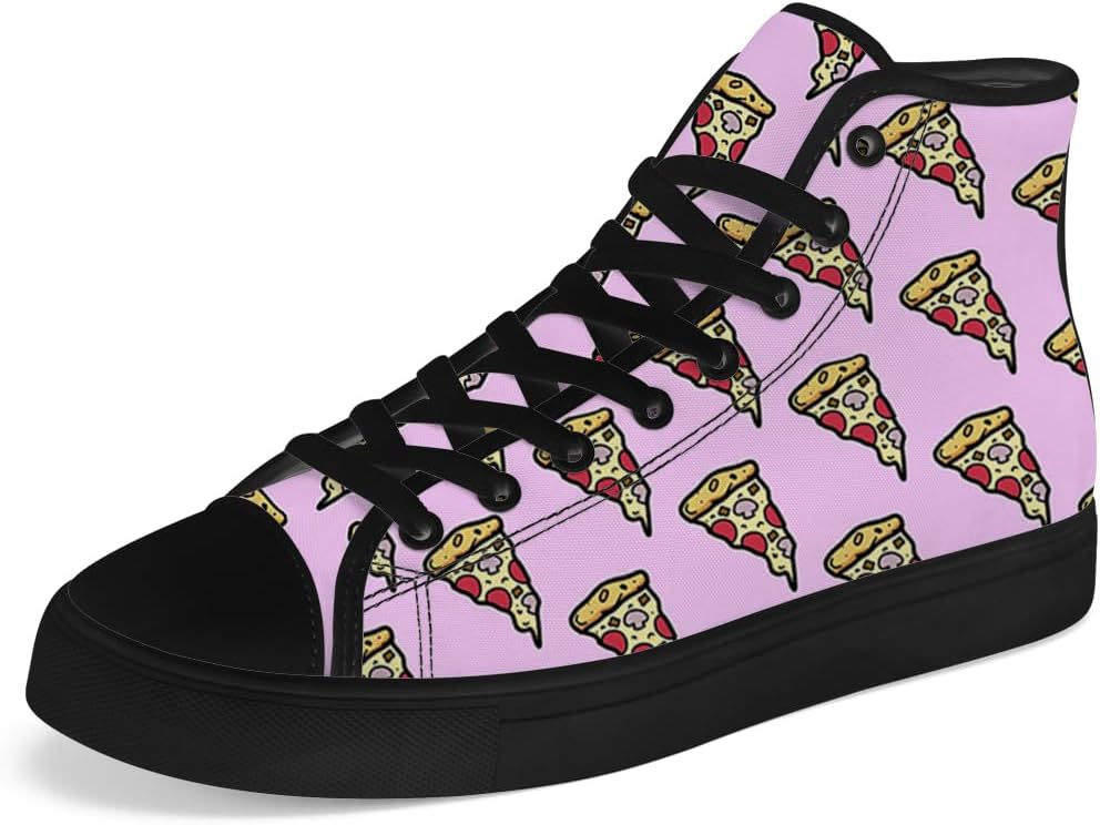 

Кеды chebing Pizza High Top на высокой подошве для мужчин и женщин, высокие кроссовки на шнуровке, повседневная обувь, подарок для парня или девушки, розовый