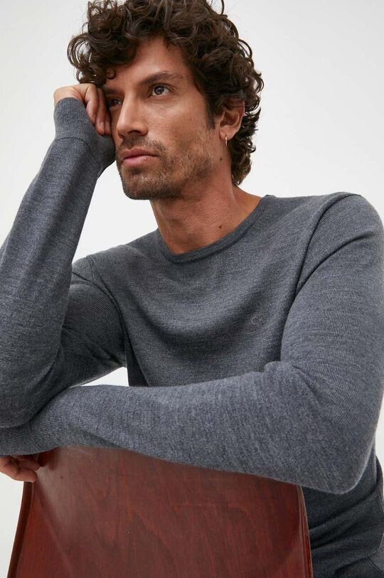 

Шерстяной свитер Calvin Klein, серый
