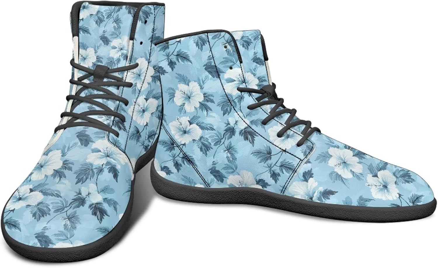 

Кроссовки с высокой верхней частью и цветочным дизайном для мужчин- босоножки с широкой носочной частью, для кросс-тренинга и бега с резиновой подошвой Watdotory, синий