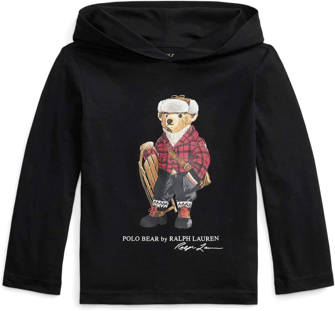 

Футболка с капюшоном Polo Bear из хлопка Polo Ralph Lauren Kids, Hol25 Bear Polo Black