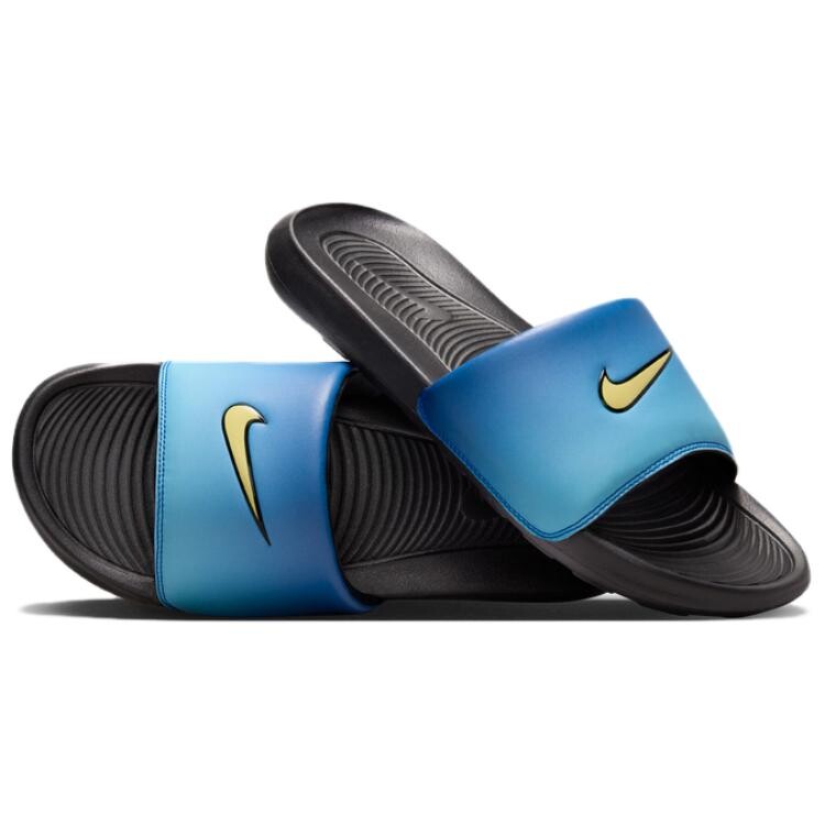 Шлепанцы Nike Victori One унисекс, Ultra blue/suede yellow/sky blue/black — фото 4