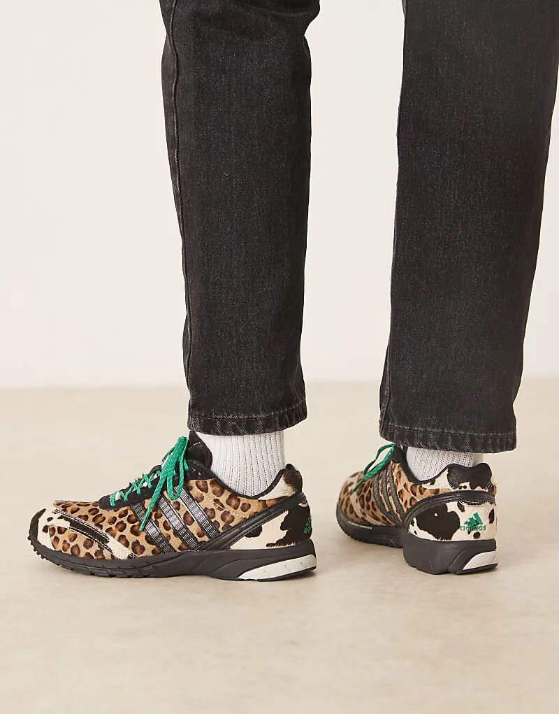 Кроссовки Adidas Adios OG с леопардовым принтом и мехом пони — фото 3