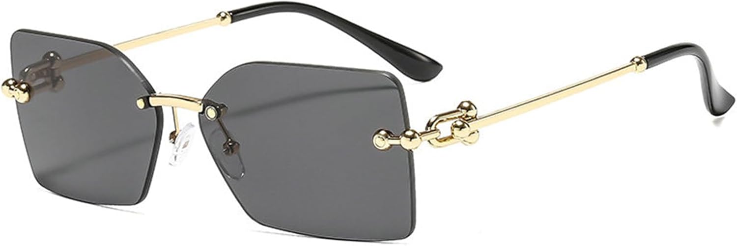 

Солнцезащитные очки без оправы прямоугольной формы для мужчин и женщин. Стильные солнцезащитные очки без оправы в винтажном стиле, квадратные, для летних путешествий willochra, C1