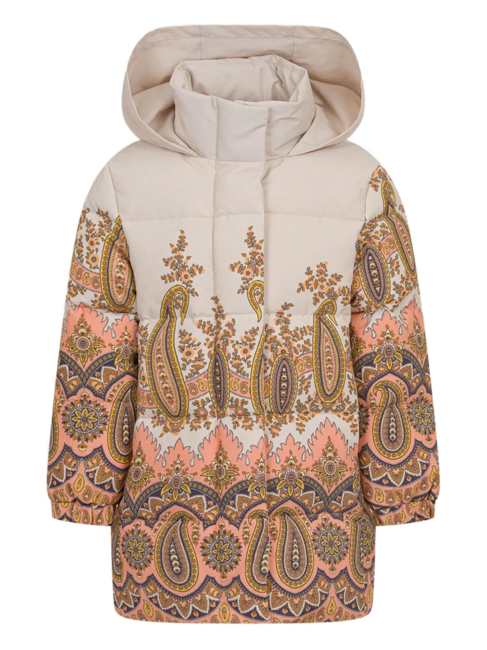 

Пальто с капюшоном и узором пейсли ETRO KIDS, нейтральный