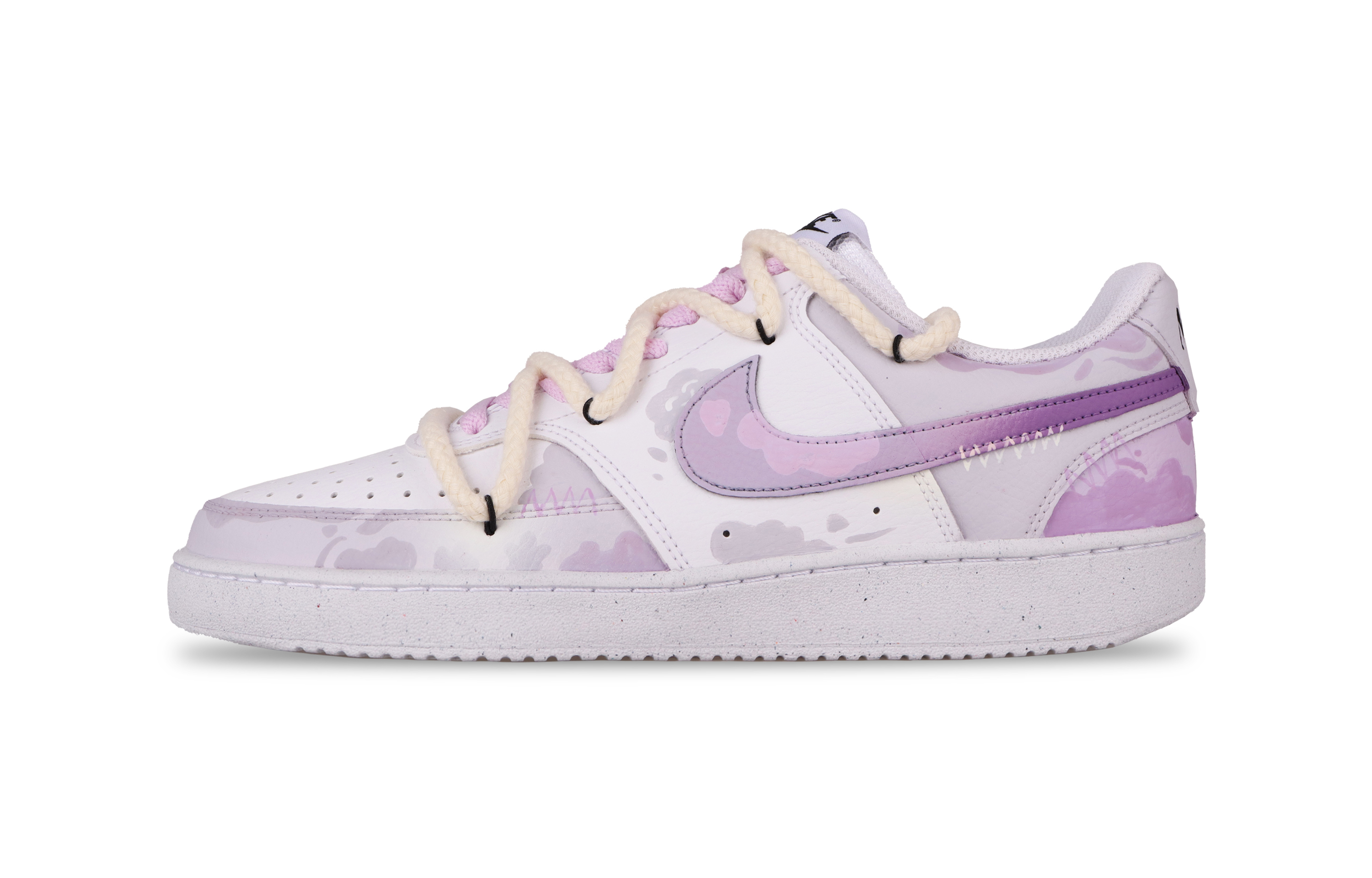 

Nike Кроссовки Court Vision 1 Clouds для скейтбординга, износостойкие, низкие, мужские, фиолетово-серые