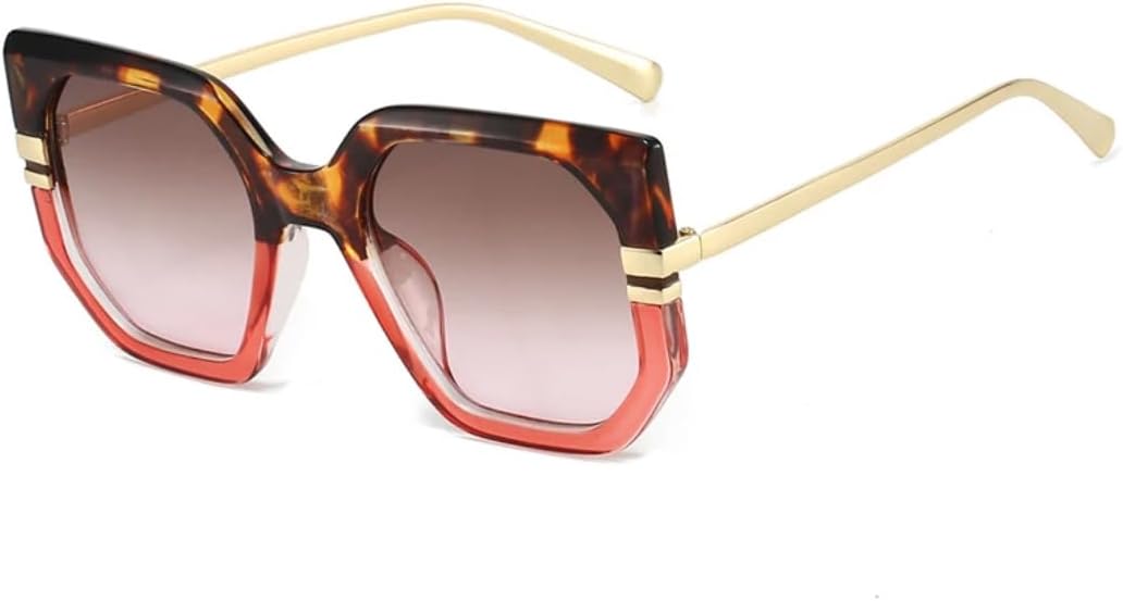 

Солнцезащитные очки для мужчин и женщин - защита UV400 - прозрачные линзы с градиентом Ocean, леопардовый принт, для занятий спортом на открытом воздухе и вождения DSVIGF, Leopard Tea Pink