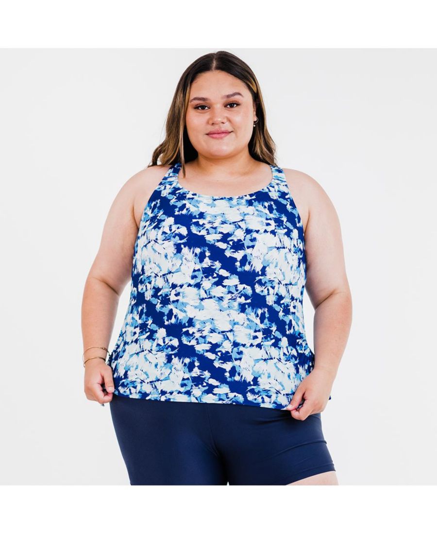 

Купальник-танкини Maya больших размеров: верх со съемными чашечками и плавки Calypsa, Blue drift, Синий, Купальник-танкини Maya больших размеров: верх со съемными чашечками и плавки Calypsa, Blue drift